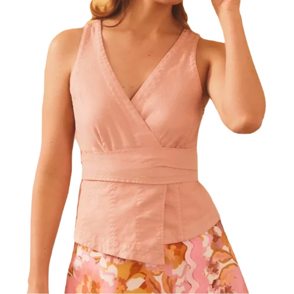 Anthropologie Pink Wrap Tank